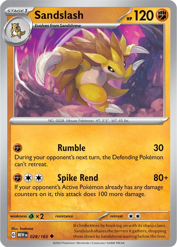 Sandslash 028/165 - SV: Scarlet & Violet 151 (MEW)
