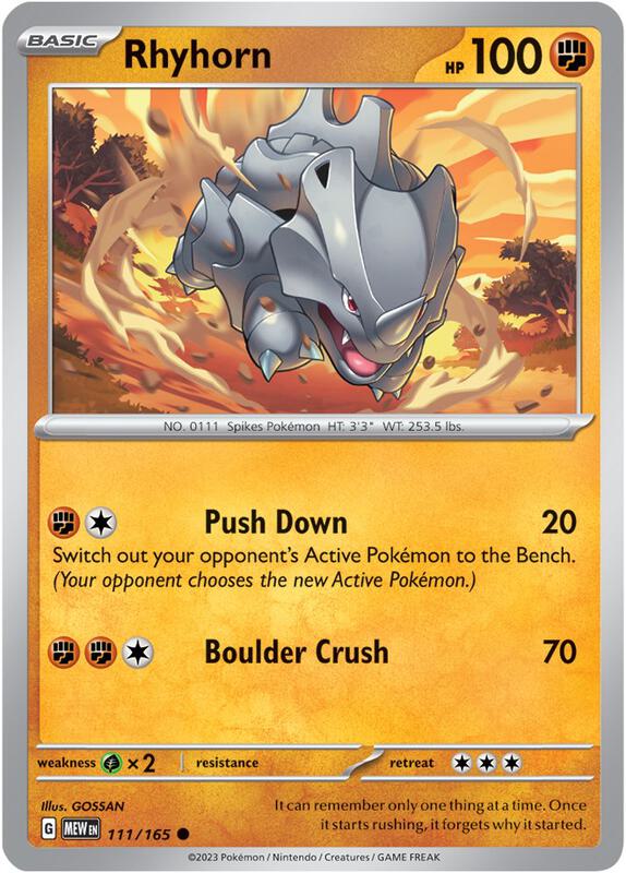 Rhyhorn 111/165 - SV: Scarlet & Violet 151 (MEW)