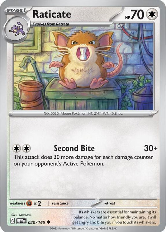 Raticate 020/165 - SV: Scarlet & Violet 151 (MEW)