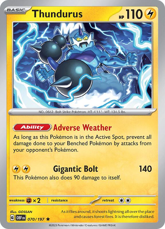 Thundurus 070/197 - SV03: Obsidian Flames (OBF)