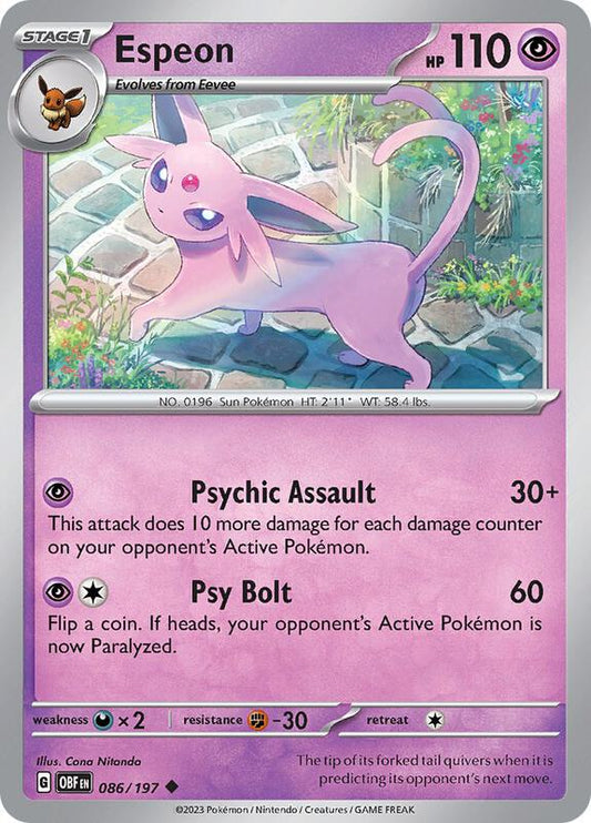 Espeon 086/197 - SV03: Obsidian Flames (OBF)