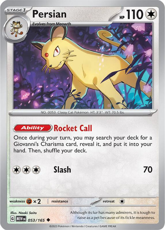 Persian 053/165 - SV: Scarlet & Violet 151 (MEW)