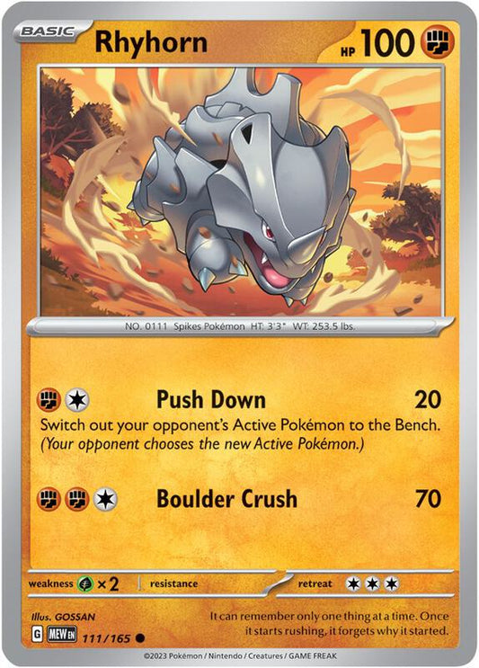 Rhyhorn 111/165 - SV: Scarlet & Violet 151 (MEW)