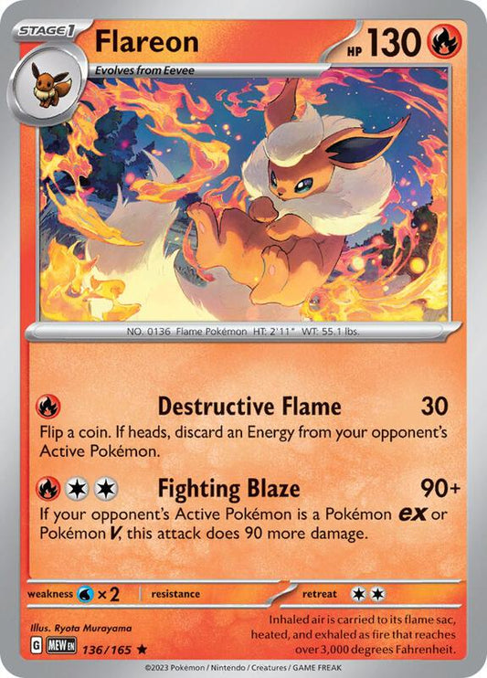 Flareon 136/165 - SV: Scarlet & Violet 151 (MEW)