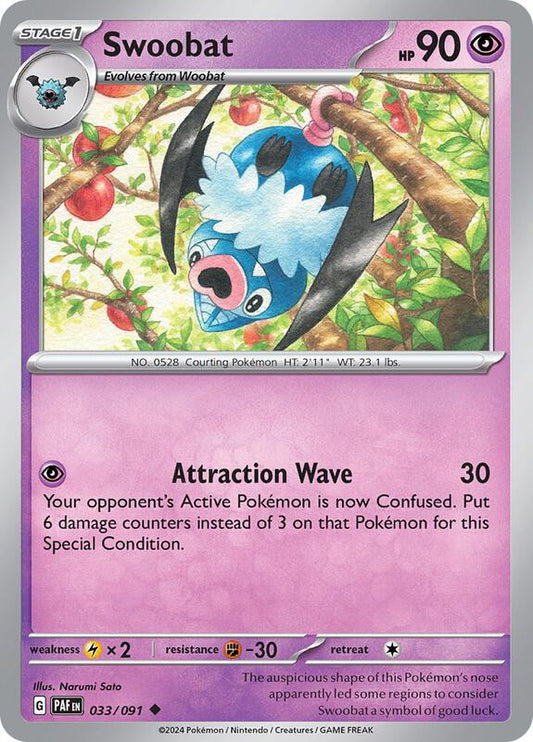 Swoobat 033/091 - SV: Paldean Fates (PAF)