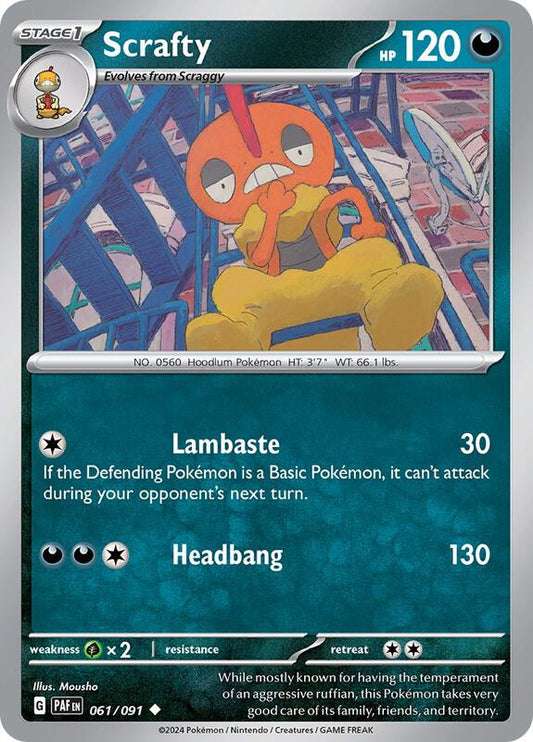 Scrafty 061/091 - SV: Paldean Fates (PAF)