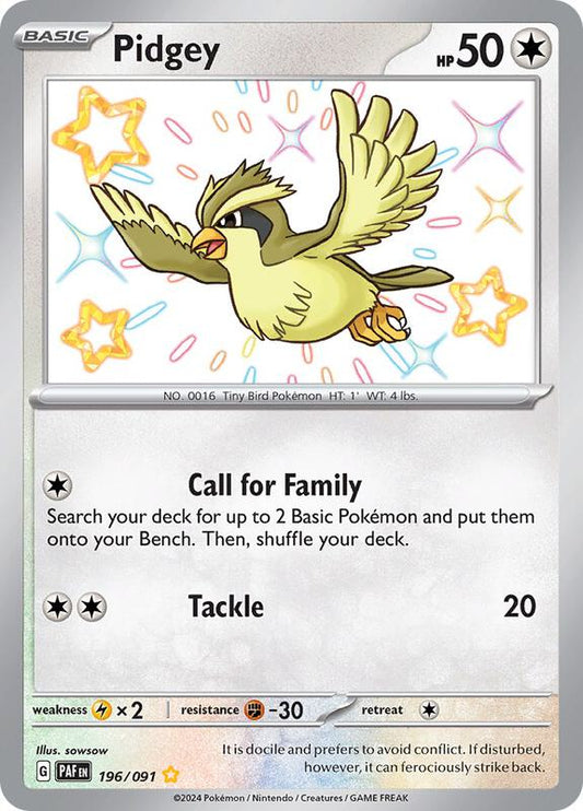 Pidgey 196/091 - SV: Paldean Fates (PAF)