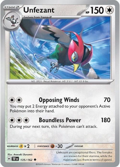 Unfezant 135/162 - SV05: Temporal Forces (TEF)
