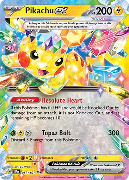 Pikachu ex 057/191 - SV08: Surging Sparks (SSP)