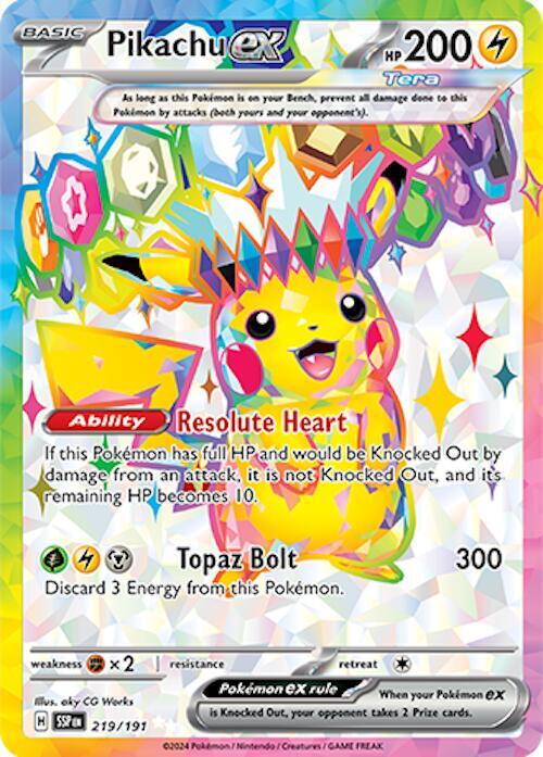 Pikachu ex 219/191 - SV08: Surging Sparks (SSP)
