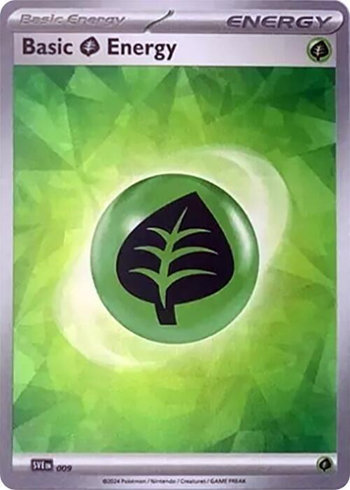Basic Grass Energy (Cracked Ice Holo) 009/ - SV07: Stellar Crown (SCR)
